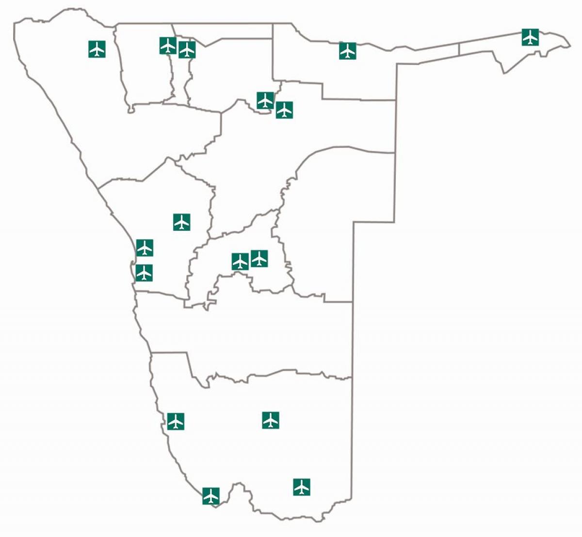 Ramani ya viwanja vya ndege nchini Namibia