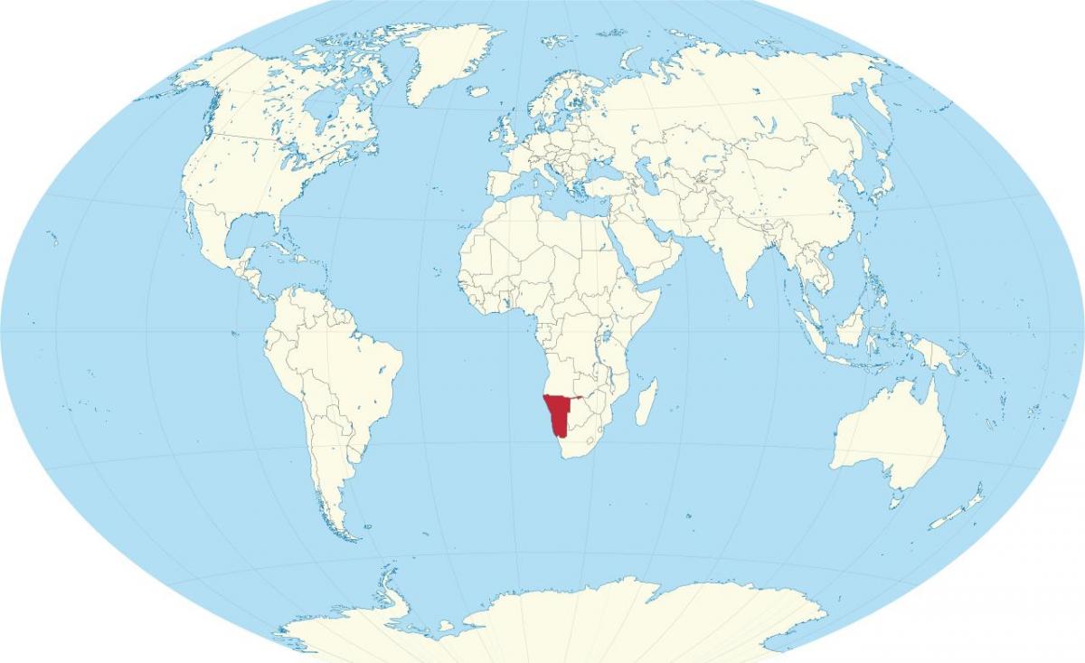 Namibia eneo kwenye ramani ya dunia
